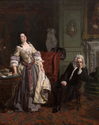 Alexander Pope erklärte Lady Mary Wortley Montagu seine Liebe, 1852 von William Powell Frith