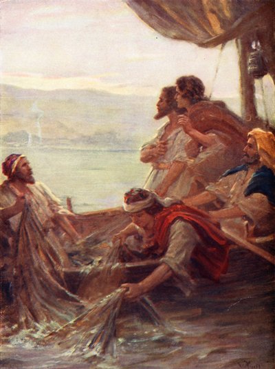 Der Morgen am See von Tiberias, Johannes xxi, 4-6 von William Pratt