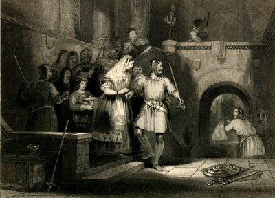 Rettung der Gräfin De Burgh aus der Burg Montgomery, 1836 von William Radclyffe