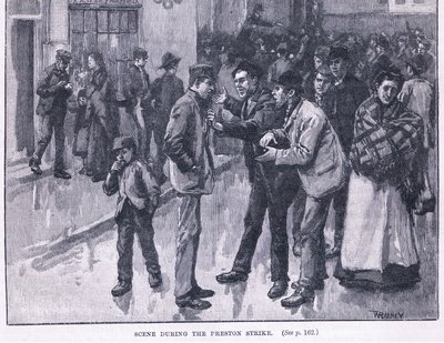 Szene während des Streiks in Preston 1856 n. Chr. von William Rainey