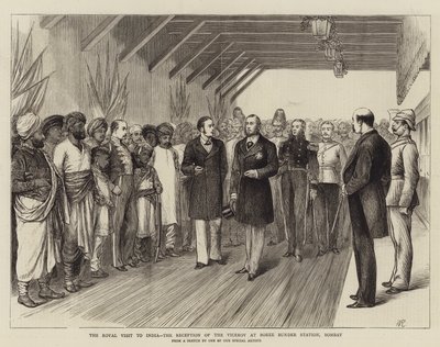 Der königliche Besuch in Indien, der Empfang des Vizekönigs am Boree Bunder Bahnhof, Bombay von William Ralston