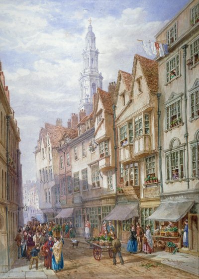 Alte Häuser in der Wych Street, Westminster, London, 1873 von William Richardson