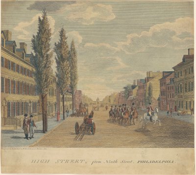 High Street, von der Ninth Street, Philadelphia von William Russell Birch