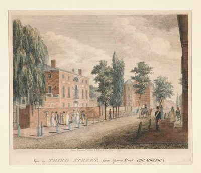 Ansicht in der Third Street, von der Spruce Street Philadelphia von William Russell Birch
