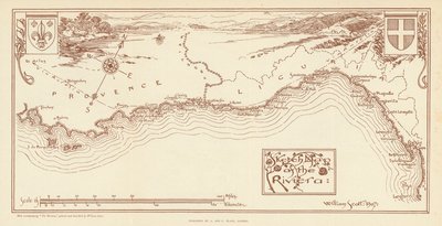Skizzenkarte der Riviera von William Scott