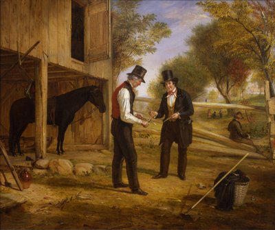 Zum Punkt kommen, eine Fortsetzung von Verhandeln um ein Pferd, 1854 von William Sidney Mount