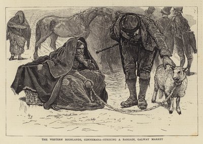 Die westlichen Highlands, Connemara, ein Handel wird abgeschlossen, Galway-Markt von William Small