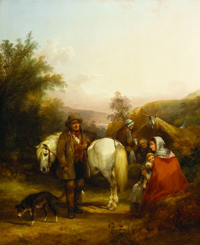 Ein Zigeunerlager an einer Lichtung in einer bewaldeten Landschaft von William Snr. Shayer