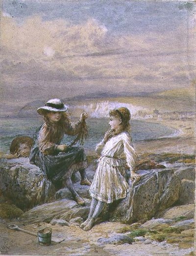 Zwei Mädchen und ein Junge mit Seetang von William Stephen Coleman