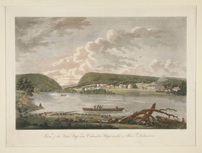 Ansicht des Water Gap und der Columbian Glassworks, Fluss Delaware von William Strickland
