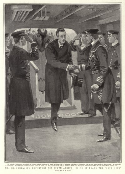 Mr. Chamberlains Abreise nach Südafrika, an Bord der Good Hope von William T. Maud