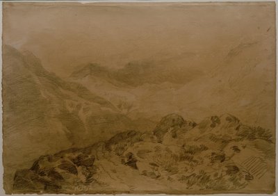 Ein felsiger Pass zwischen Bergen (Glen Croe, mit den Hängen von Ben Arthur: Ben an Lochain) von Joseph Mallord William Turner