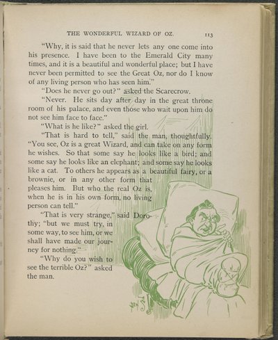 Illustration aus "Der wunderbare Zauberer von Oz" von Lyman Frank Baum von William Wallace Denslow