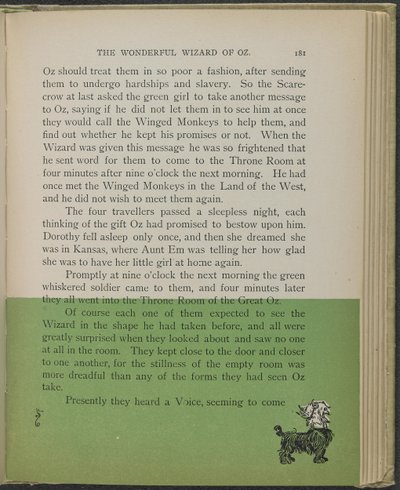 Illustration aus "Der wunderbare Zauberer von Oz" von Lyman Frank Baum von William Wallace Denslow