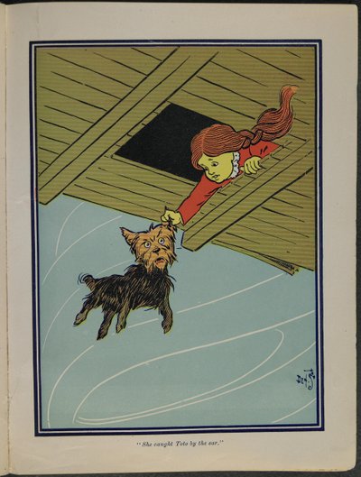 "Sie packte Toto am Ohr", Illustration aus "Der wunderbare Zauberer von Oz" von Lyman Frank Baum von William Wallace Denslow