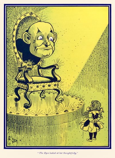 „Die Augen sahen sie nachdenklich an.“ aus „Der Zauberer von Oz“ von L. Frank Baum von William Wallace Denslow