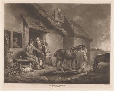 Jäger und Jagdhunde mit ihrer Beute bei einem Gasthaus von William Ward