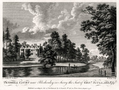 Pendhill Court bei Bletchenley in Surry, Sitz von George Scullard, 1776 von William Watts