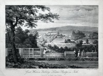 Great Western Railway, Kelston Bridge in der Nähe von Bath, ca. 1835-40 von William Weston Young