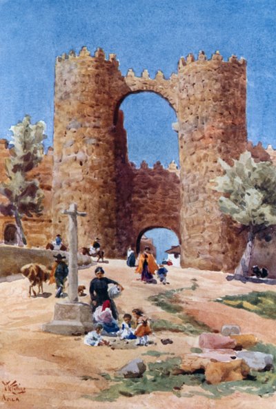Tor in Avila, Puerta de San Vicente von William Wiehe Collins