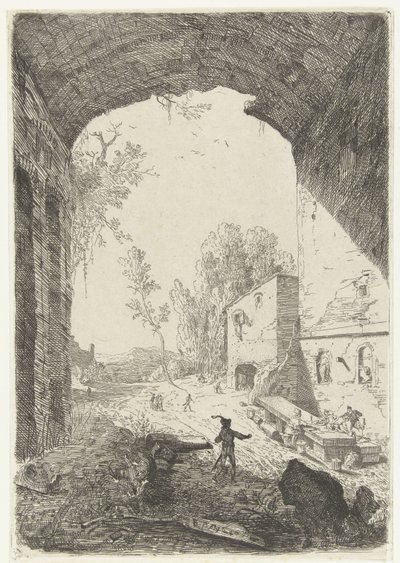 Gasthaus bei der Grotta della Ninfa Egeria von William Young Ottley