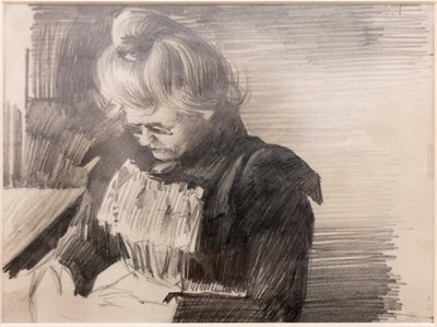 Eine Frau beim Nähen (Femme cousant) von William van Strydonck