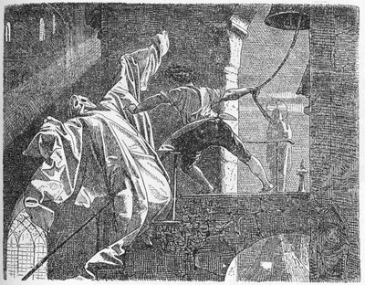 „Die Geschichte des jungen Mannes, der auszog, um zu lernen, was Angst ist“ (Holzschnitt) von Willy von Beckerath