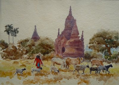 901 Bagan, Herden zwischen den Tempeln von Wilson Clive