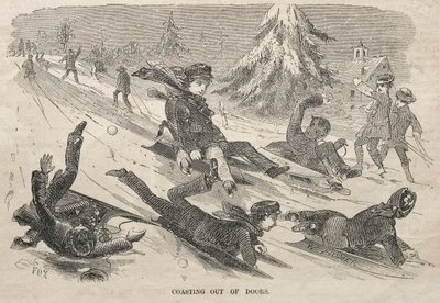 Rodeln im Freien, 1857 von Winslow Homer