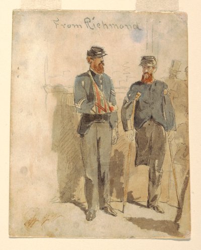 Zeichnung, Aus Richmond; Zwei verwundete Soldaten, 1862 von Winslow Homer