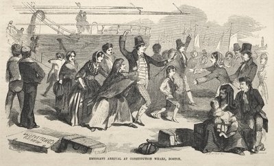 Ankunft von Auswanderern am Constitution Wharf in Boston von Winslow Homer