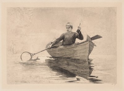 Fliegenfischen am Saranac Lake von Winslow Homer