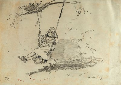 Mädchen auf einer Schaukel, 1879 von Winslow Homer