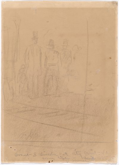 Grant und Lincoln in City Point, Virginia (recto) von Winslow Homer