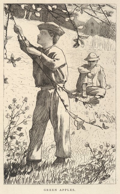 Grüne Äpfel, aus Our Young Folks, August 1868 von Winslow Homer