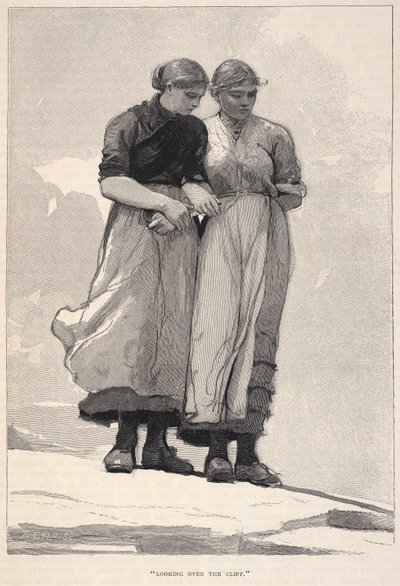 Über die Klippe schauen, aus The Century Magazine, November 1883 von Winslow Homer