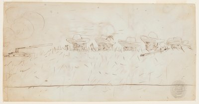 Männer, die über Erdwerke schauen von Winslow Homer