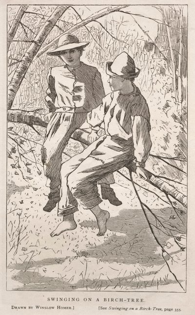 Schaukeln in einer Birke von Winslow Homer