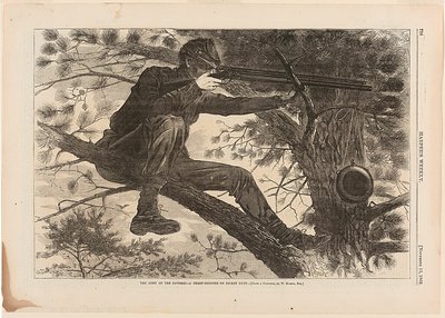Die Armee des Potomac—Ein Scharfschütze im Wachdienst von Winslow Homer