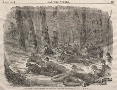 Die Armee des Potomac - Unsere Außenposten im Wald, 1862 von Winslow Homer