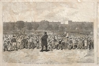 Der vierte Juli im Tompkins Square, New York - Die Sogers kommen, 1868 von Winslow Homer