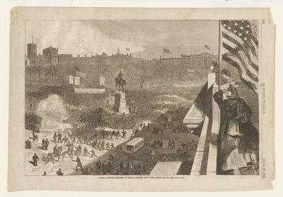 Das große Sumter-Treffen auf dem Union Square, New York, 11. April 1863 von Winslow Homer