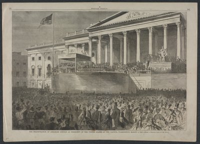 Die Amtseinführung von Abraham Lincoln als Präsident der Vereinigten Staaten, 4. März 1861, 1861 von Winslow Homer