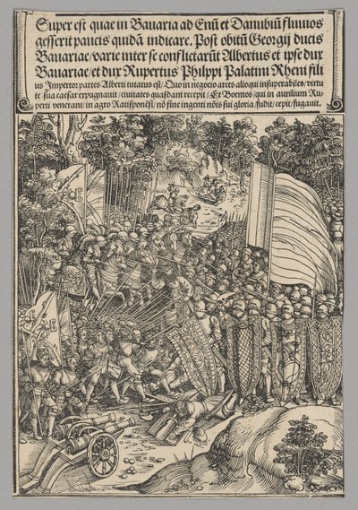 Bayerischer Krieg, Tafel 18 aus Historische Szenen aus dem Leben von Kaiser Maximilian I. vom Triumphbogen von Wolf Traut