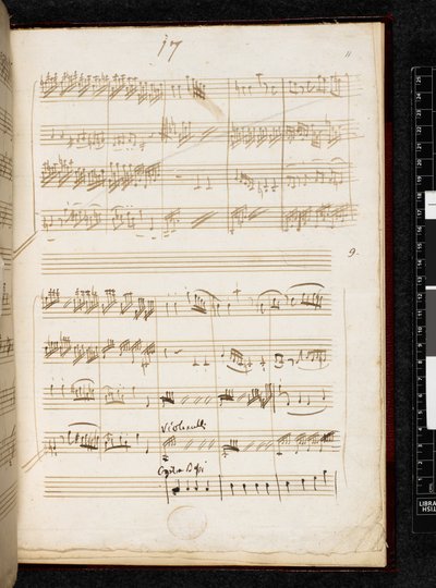 Adagio und Fuge in c-Moll, K. 546, Add. 28996, f.11r von Wolfgang Amadeus Mozart