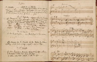 Seiten aus Mozarts Thematischem Katalog (Verzeichnis aller meiner Werke) von Wolfgang Amadeus Mozart