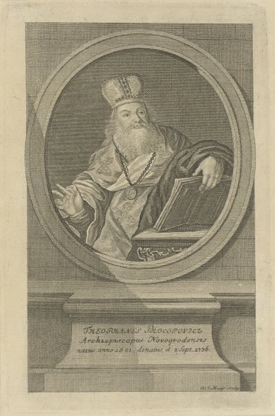 Porträt des Dichters Theofan Prokopovich 1681-1736, ca. 1760 von Wolfgang Christoph Mayr