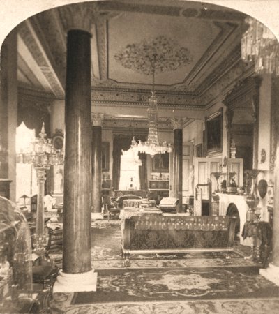 Das Wohnzimmer, Queen Victorias Meeresresidenz, Osborne House, I.O.W, 1900 von Works and Sun Sculpture Studios