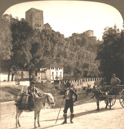 Mauern und Türme der Alhambra, Granada, Spanien, 1896 von Works and Sun Sculpture Studios