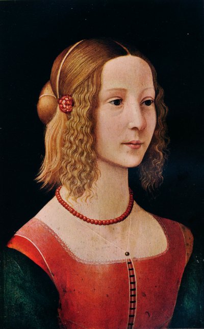 Porträt eines Mädchens von Workshop of Domenico Ghirlandaio